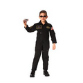 Kids' Black Flight Coverall w/ Insignia Patches (XS to XL)